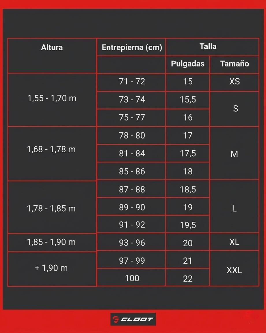 tallas de las bicis