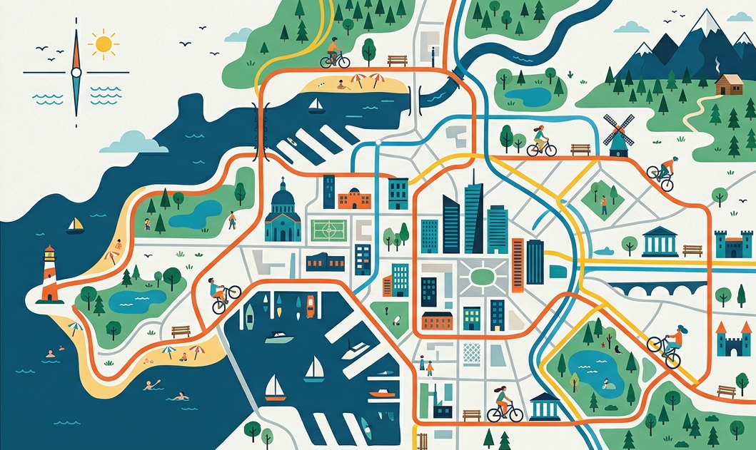 Mapa de rutas de bicicleta